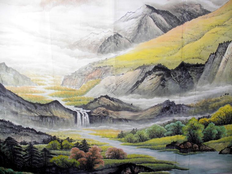 八尺写意山水画